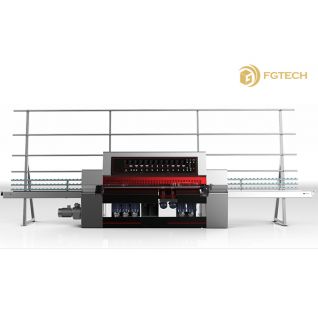 New Design 9 Motors and 4 Layer Waterproof Brush Digital Display Glass Thickness Straight Line Edging Machine