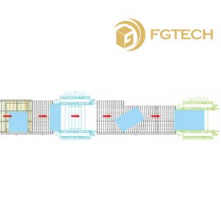 Straight Line Glass Double Edger Production Machine Connect with Inclined Stick Transfer Table